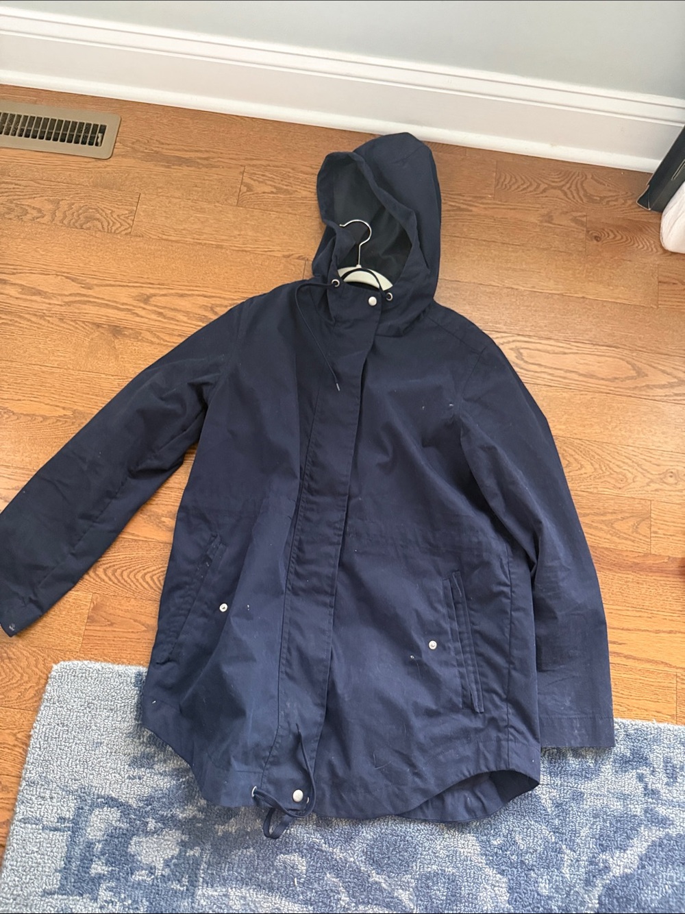 Old Navy Navy Hooded Trench Coat